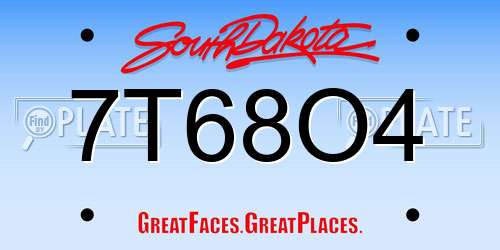 7T68O4 South Dakota License Plate