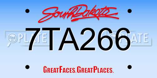 7TA266 South Dakota License Plate