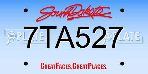 7TA527 South Dakota License Plate