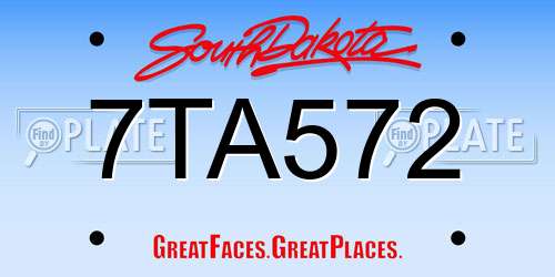 7TA572 South Dakota License Plate