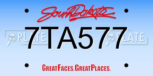 7TA577 South Dakota License Plate