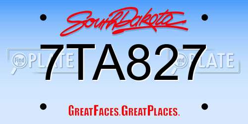 7TA827 South Dakota License Plate