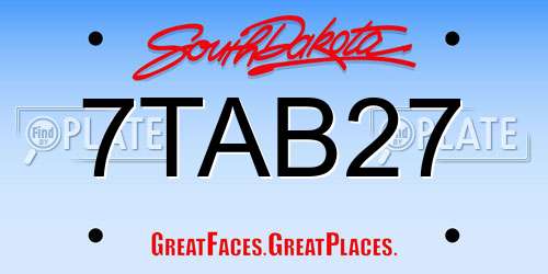 7TAB27 South Dakota License Plate