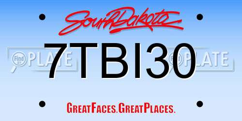 7TBI30 South Dakota License Plate