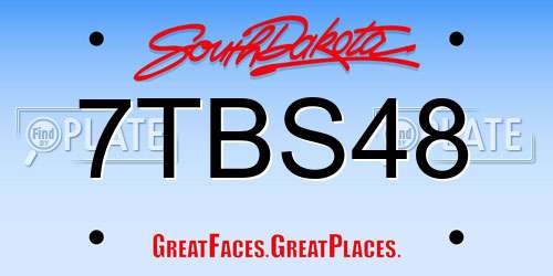 7TBS48 South Dakota License Plate