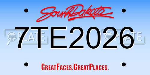 7TE2026 South Dakota License Plate