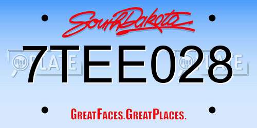 7TEE028 South Dakota License Plate
