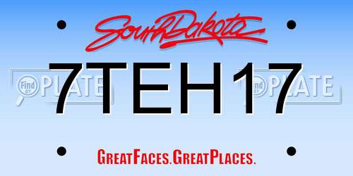 7TEH17 South Dakota License Plate