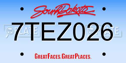 7TEZ026 South Dakota License Plate