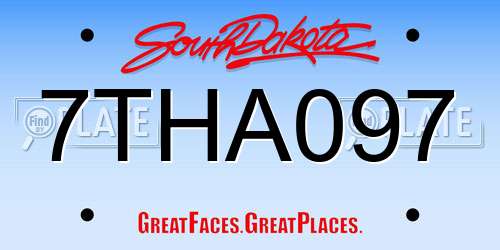 7THA097 South Dakota License Plate