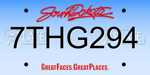 7THG294 South Dakota License Plate