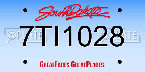 7TI1028 South Dakota License Plate