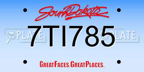 7TI785 South Dakota License Plate