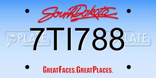 7TI788 South Dakota License Plate