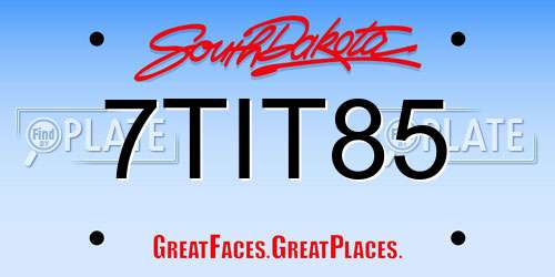 7TIT85 South Dakota License Plate