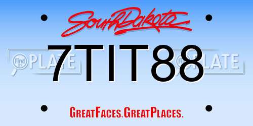 7TIT88 South Dakota License Plate