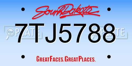 7TJ5788 South Dakota License Plate