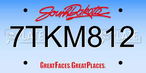 7TKM812 South Dakota License Plate