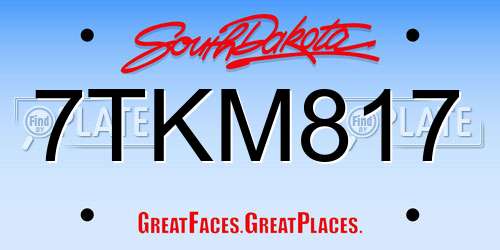 7TKM817 South Dakota License Plate