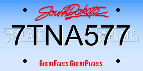 7TNA577 South Dakota License Plate