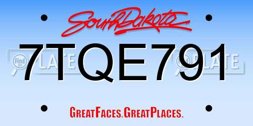 7TQE791 South Dakota License Plate
