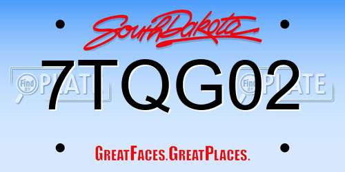 7TQG02 South Dakota License Plate