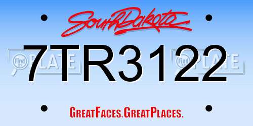 7TR3122 South Dakota License Plate