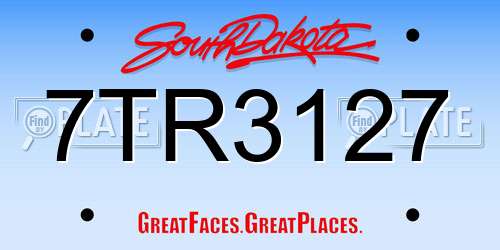 7TR3127 South Dakota License Plate