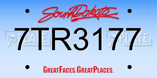 7TR3177 South Dakota License Plate