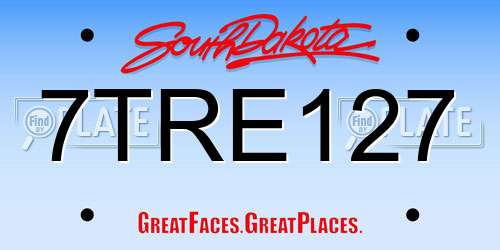7TRE127 South Dakota License Plate