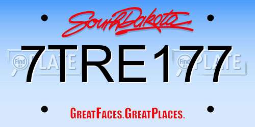 7TRE177 South Dakota License Plate