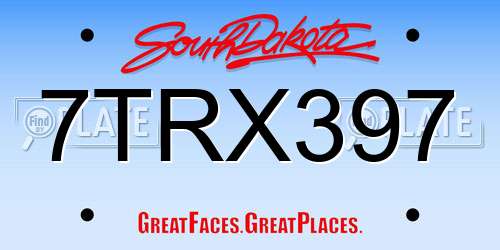 7TRX397 South Dakota License Plate