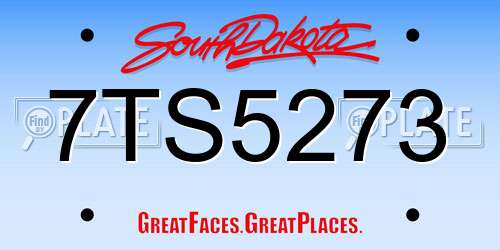 7TS5273 South Dakota License Plate