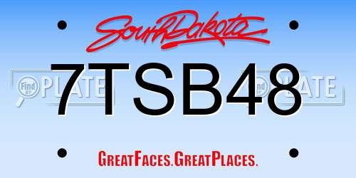 7TSB48 South Dakota License Plate