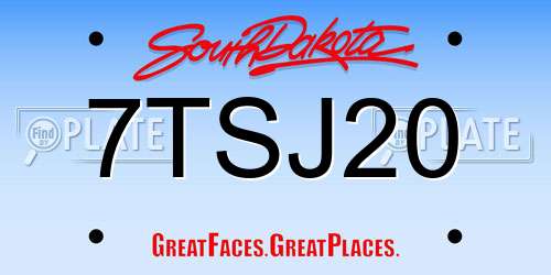 7TSJ20 South Dakota License Plate