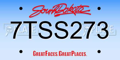7TSS273 South Dakota License Plate