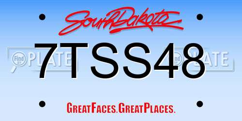 7TSS48 South Dakota License Plate