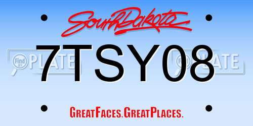 7TSY08 South Dakota License Plate