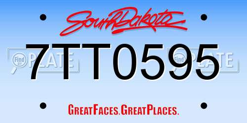 7TT0595 South Dakota License Plate