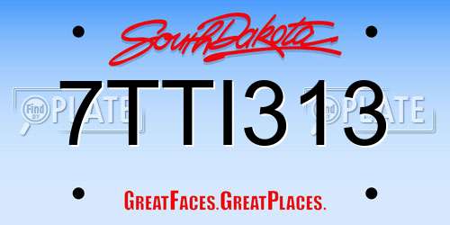 7TTI313 South Dakota License Plate