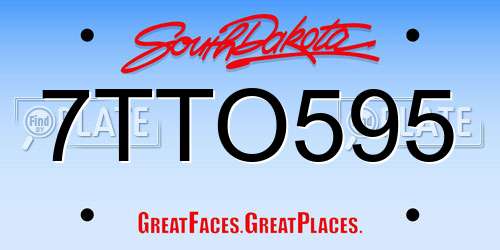 7TTO595 South Dakota License Plate