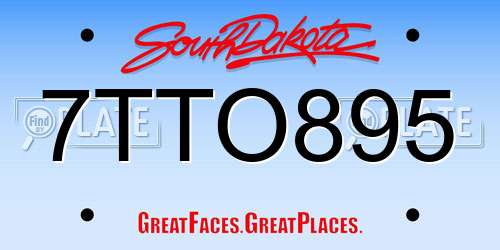 7TTO895 South Dakota License Plate
