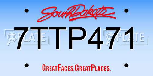 7TTP471 South Dakota License Plate