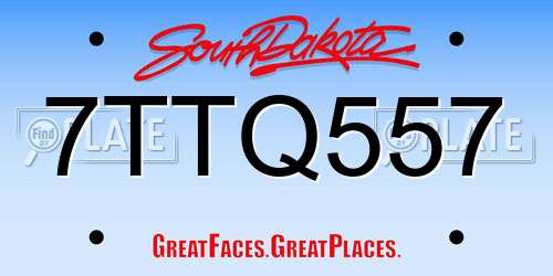 7TTQ557 South Dakota License Plate