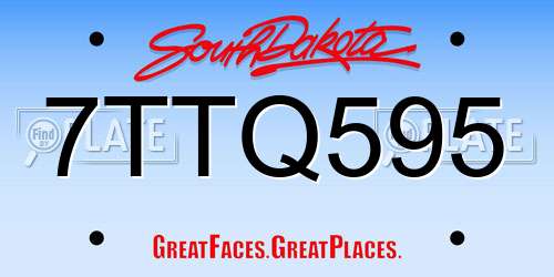 7TTQ595 South Dakota License Plate