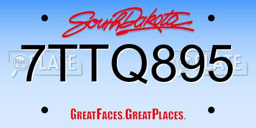7TTQ895 South Dakota License Plate