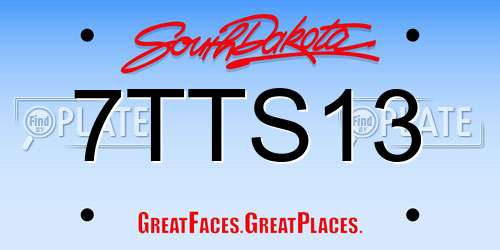 7TTS13 South Dakota License Plate
