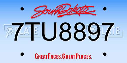 7TU8897 South Dakota License Plate