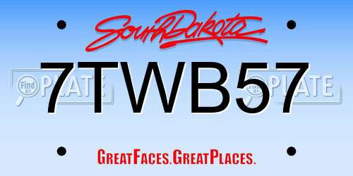 7TWB57 South Dakota License Plate