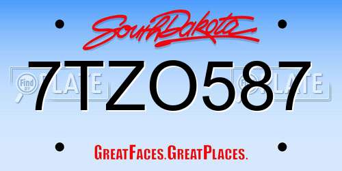 7TZO587 South Dakota License Plate